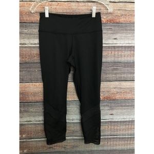 Nordstrom Zella Size Small Black Capri Mesh Leggings